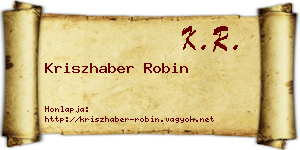 Kriszhaber Robin névjegykártya
